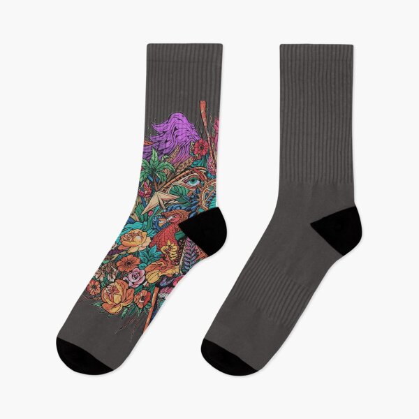 Item preview, Vibrant Tropical Mask with Floral and Animal Elements designed and sold by 10-18.