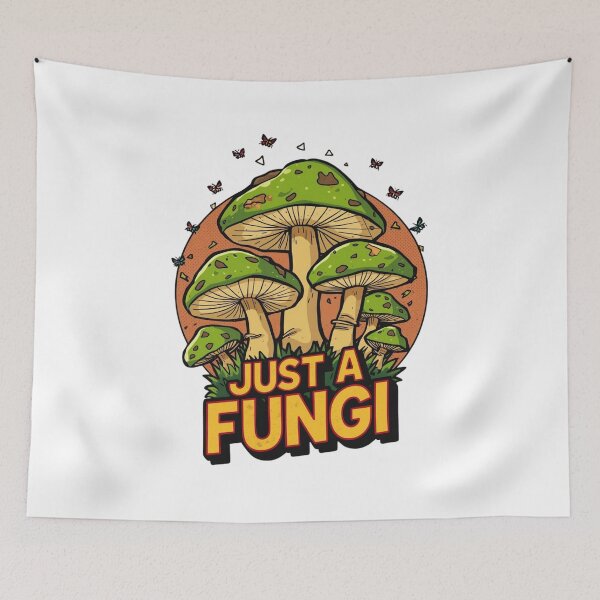Item preview, Just a Fungi: Retro Mushroom Pun Cartoon Fun Guy Design designed and sold by Tucker-Art.