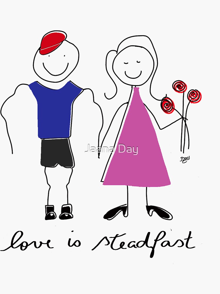 Thumbnail 3 of 3, Sticker, Love is Steadfast designed and sold by JaanaDay.