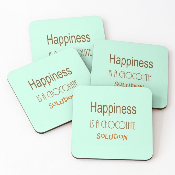Item preview, Happiness Is a Chocolate Solution – Funny Quote Poster with Brown Text on Mint Background designed and sold by Beautiful art store.
