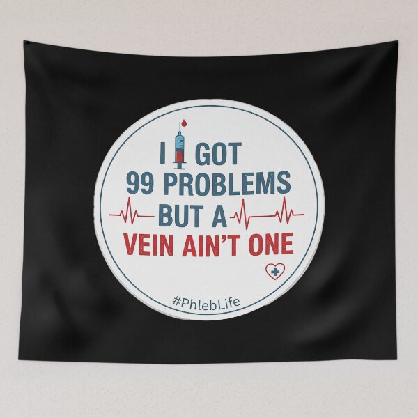 Item preview, I Got 99 Problems But a Vein Ain’t One – Funny Phlebotomist / Healthcare Worker Sticker designed and sold by glitchman2.