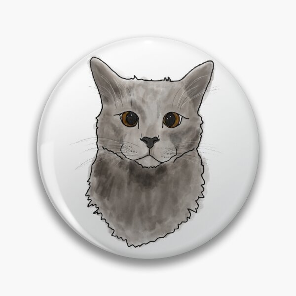 Item preview, Fluffy Gray Cat Portrait  designed and sold by AbbyJDesigns.