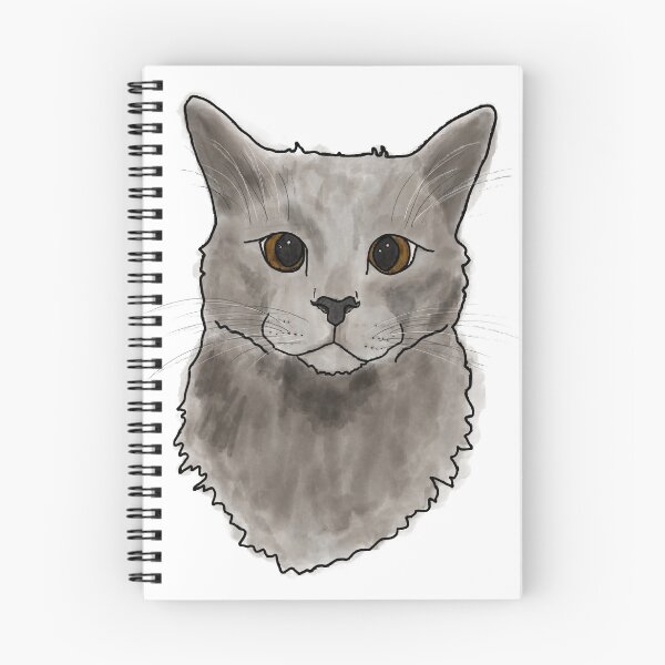 Item preview, Fluffy Gray Cat Portrait  designed and sold by AbbyJDesigns.