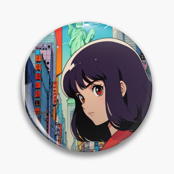Item preview, Retro Anime Girl Cute New York EE.UU Travel 80s Design designed and sold by ANIMEX00.