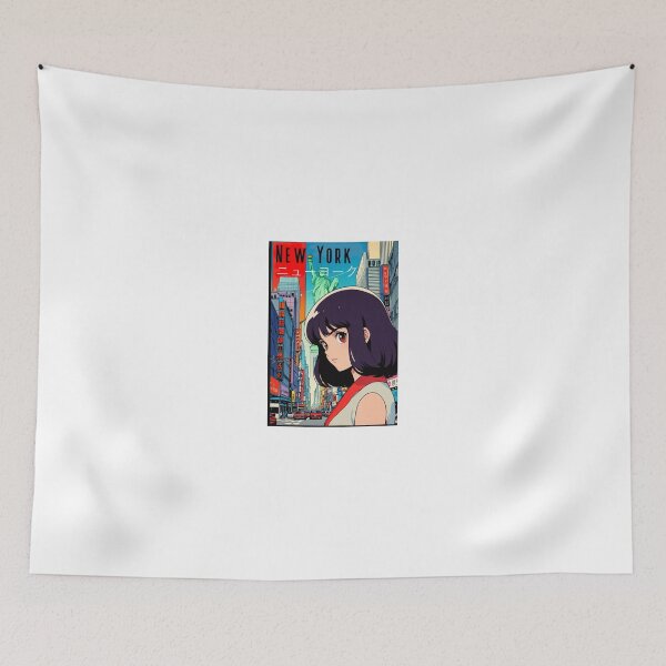 Item preview, Retro Anime Girl Cute New York EE.UU Travel 80s Design designed and sold by ANIMEX00.
