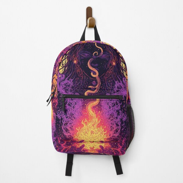 Item preview, Psychedelic Fire Goddess Art Print | Neon Occult Witch with Serpent | Vibrant Purple & Gold designed and sold by Eden Underground Radio (Official Merch).