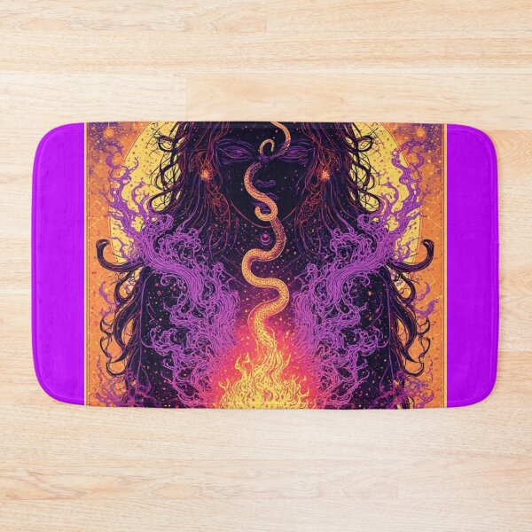 Item preview, Psychedelic Fire Goddess Art Print | Neon Occult Witch with Serpent | Vibrant Purple & Gold designed and sold by Eden Underground Radio (Official Merch).