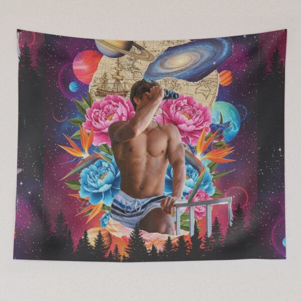 Item preview, Cosmic Gaze - Homoerotic Surreal Art Collage designed and sold by Atlas Kai.