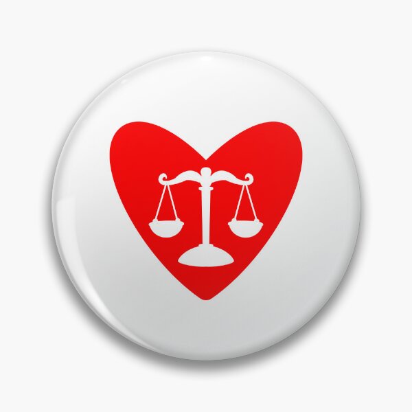 Item preview, Heart of Justice – Red Negative Space Law Design designed and sold by MagicMe-JD.