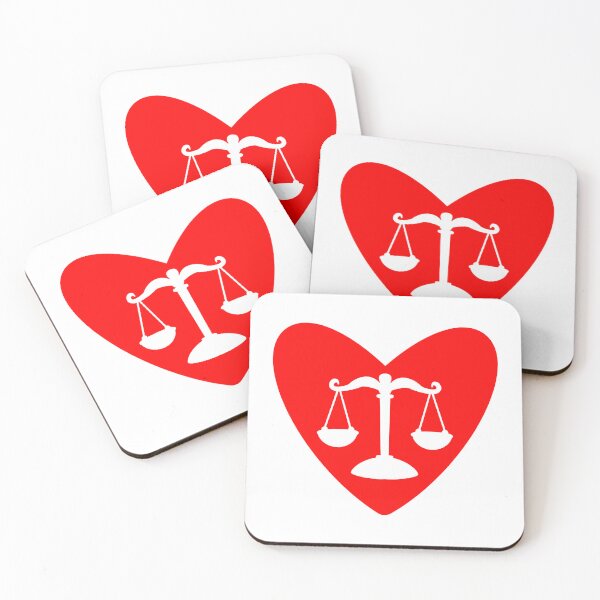 Item preview, Heart of Justice – Red Negative Space Law Design designed and sold by MagicMe-JD.
