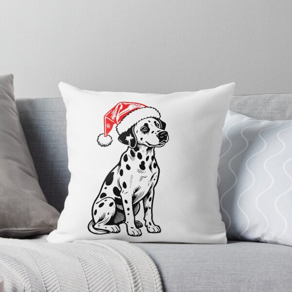 Item preview, Christmas Dalmatian Silhouette | Dog with Santa Hat | Black and White Holiday Art designed and sold by JollyCritters.