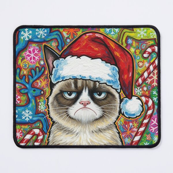 Item preview, Grumpy Claus – Funny Cat Ugly Christmas Sweater Art designed and sold by Art's Diner.