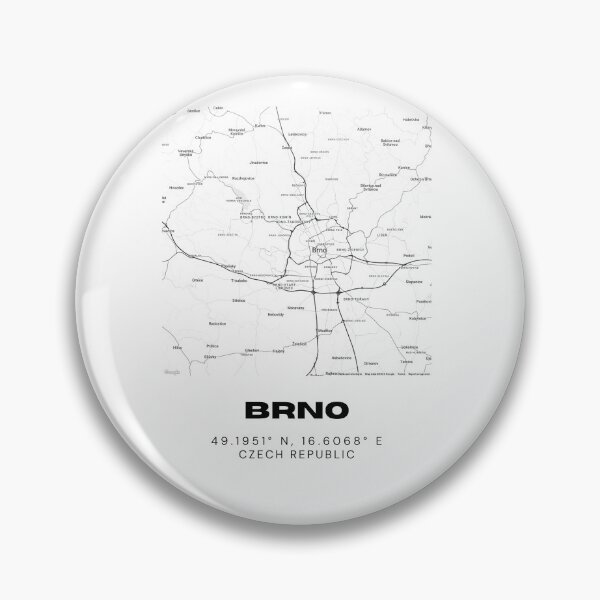 Item preview, Brno Minimalist City Map | Czech Republic Modern Black and White Poster designed and sold by RM-Journey.