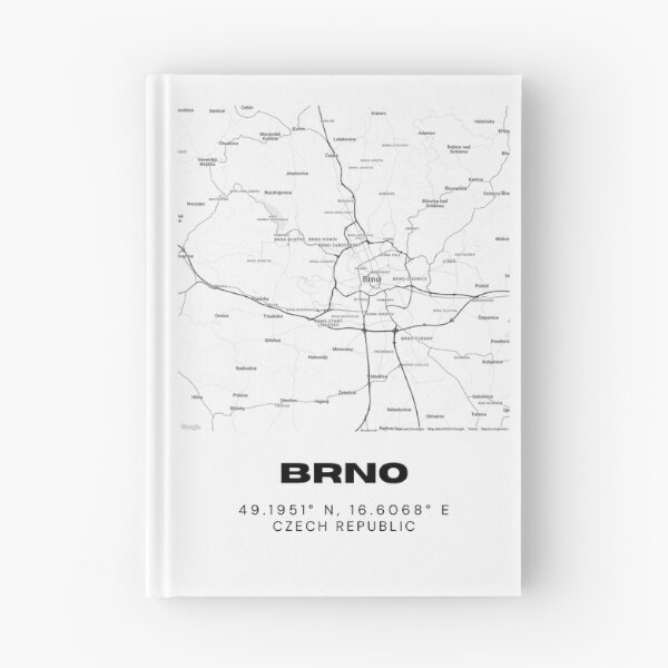 Item preview, Brno Minimalist City Map | Czech Republic Modern Black and White Poster designed and sold by RM-Journey.