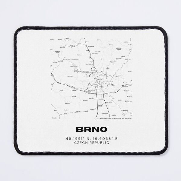 Item preview, Brno Minimalist City Map | Czech Republic Modern Black and White Poster designed and sold by RM-Journey.