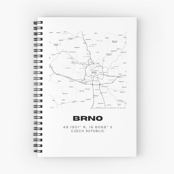 Item preview, Brno Minimalist City Map | Czech Republic Modern Black and White Poster designed and sold by RM-Journey.