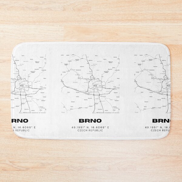 Item preview, Brno Minimalist City Map | Czech Republic Modern Black and White Poster designed and sold by RM-Journey.