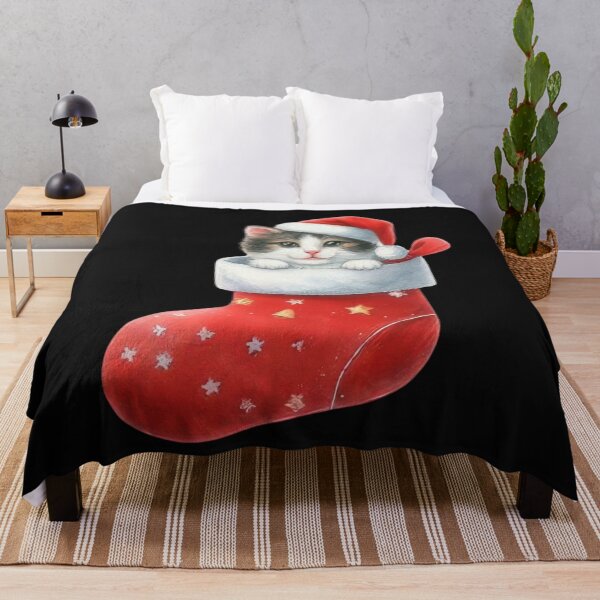 Item preview, Cute Christmas Cat In Santa Stocking designed and sold by facegm.