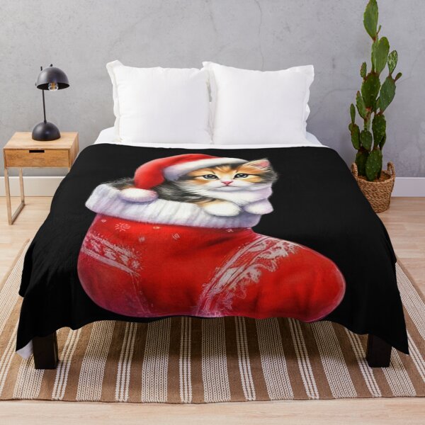 Item preview, Cute Christmas Cat In Santa Stocking designed and sold by facegm.