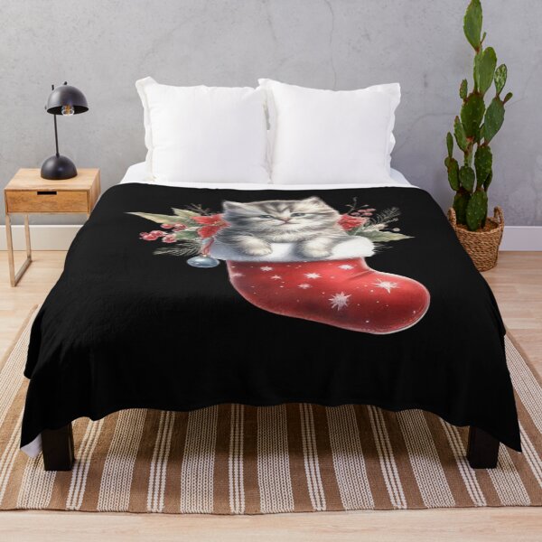 Item preview, Cute Christmas Cat In Santa Stocking designed and sold by facegm.