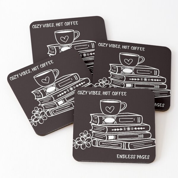 Item preview, Cozy vibes, hot coffee, and endless pages - Book lover & Coffee aestetics designed and sold by Imprint Harmony.