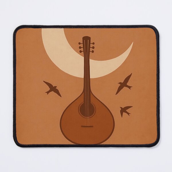 Item preview, Saudade Under the Moon – Portuguese Guitar Minimalist Art Print designed and sold by GREEN6437.