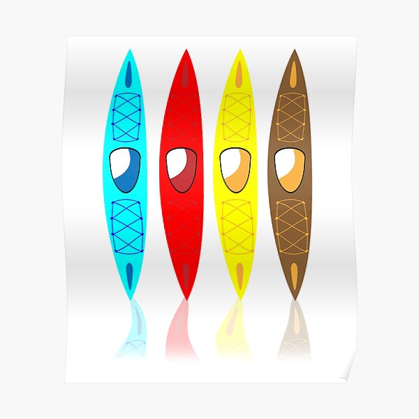 Colorful Kayak Boat T-shirt Poster