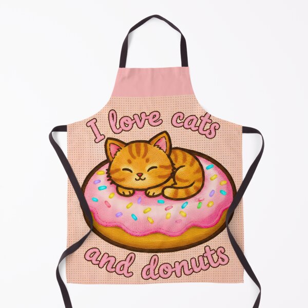 Item preview, Orange Chibi Kitten Embroidered Sleeping on Giant Kawaii Donut designed and sold by JOSTH.