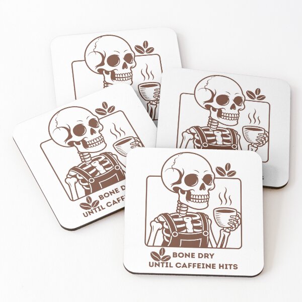 Item preview, Skeleton Coffee Shirt - Bone Dry Until Caffeine Hits Graphic Tee designed and sold by Imprint Harmony.