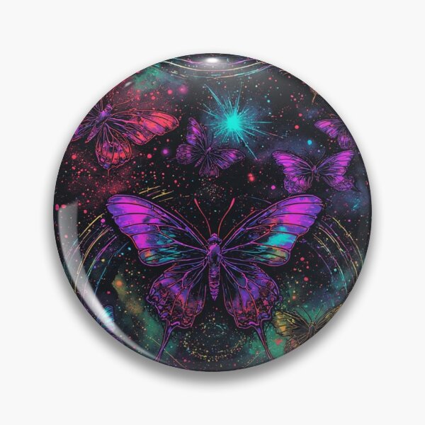 Item preview, Cosmic Butterfly Rave Art | Neon Cyberpunk Girl | Psychedelic Pink, Blue & Purple designed and sold by Eden Underground Radio (Official Merch).