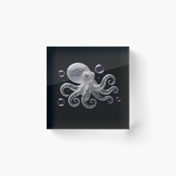 Item preview, Iridescent Bubble Octopus: Whimsical Sea Creature Fantasy Art designed and sold by Caira-Design.