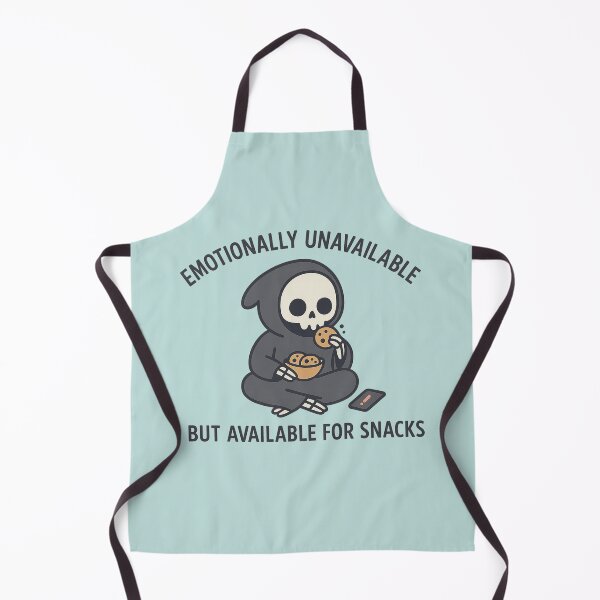 Item preview, Emotionally Unavailable But Available for Snacks – Funny Grim Reaper Design designed and sold by AddictiveDesign.