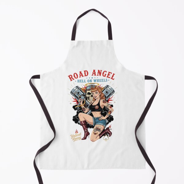 Item preview, Road Angel Hell on Wheels – Pin-Up Mechanic Tattoo Girl Vintage Biker designed and sold by jimbo7664.