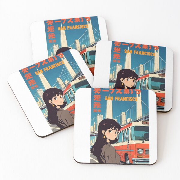 Item preview, Retro Anime Girl Cute San Francisco EE.UU Travel 80s Design designed and sold by ANIMEX00.