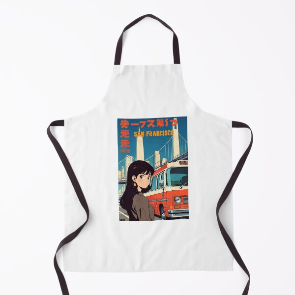 Item preview, Retro Anime Girl Cute San Francisco EE.UU Travel 80s Design designed and sold by ANIMEX00.