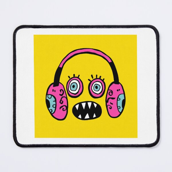Item preview, Shocked Headphones in Yellow Background - Headphones Series - Object Party Collection designed and sold by TheRedBoxTees.