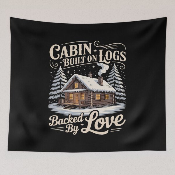 Item preview, Cabin Built on logs backed by love Cabin Vacation designed and sold by LeeEvans222.