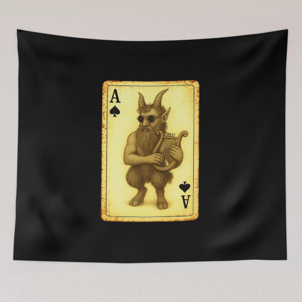 Item preview, Weird Gothic Medieval Mystical Creature Satyr lyre designed and sold by Sarcastic designs.