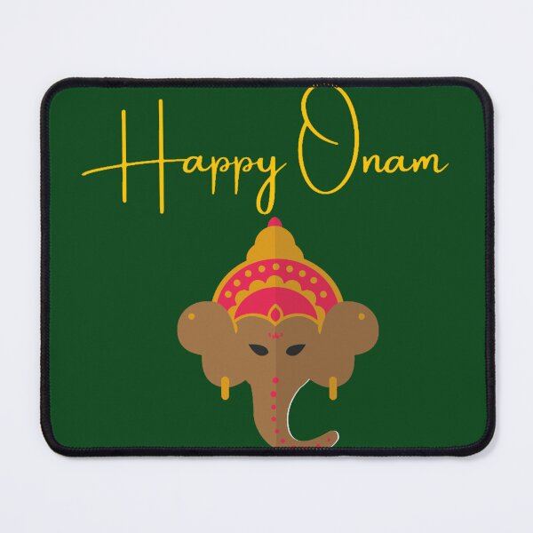 Item preview, Happy Onam Indian Festival Yellow Ganesh and Brown Elephant Souvenir Gift idea for India Lovers Clas designed and sold by ABWframk.