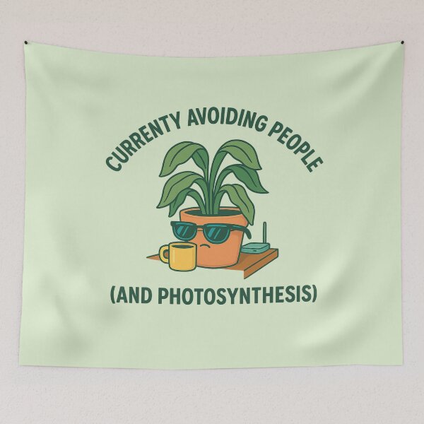 Item preview, Currently Avoiding People (And Photosynthesis) – Funny Plant Lover Design designed and sold by AddictiveDesign.