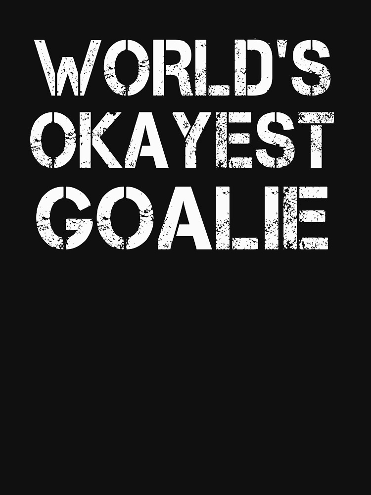 World's Okayest Goalie Hockey Jersey Black/Purple/White