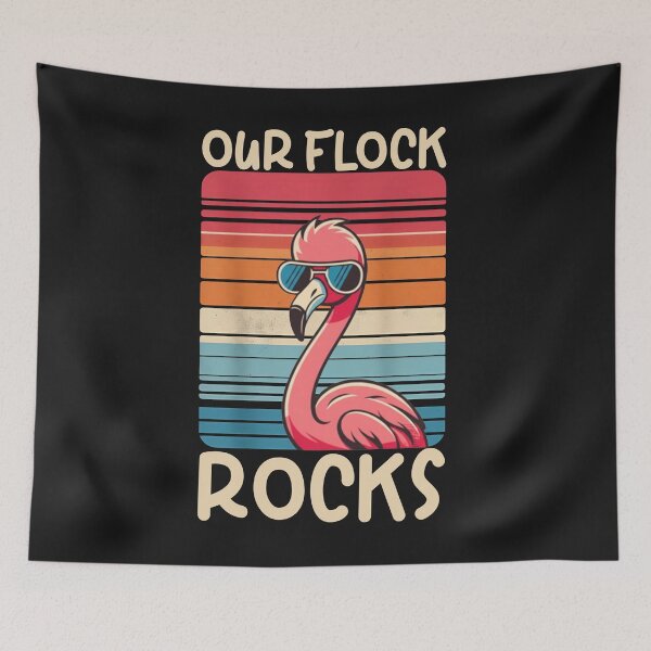 Item preview, Retro Flamingo Our Flock Rocks T-Shirt designed and sold by LashondaGreen89.