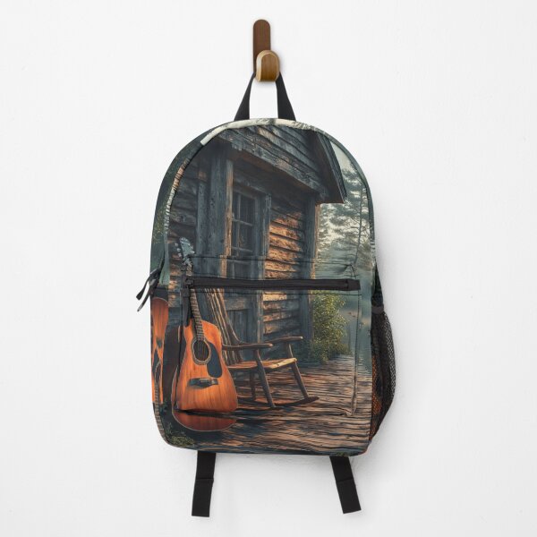 Item preview, Acoustic Guitar by the Cabin | Rustic Songwriter's Dream on Misty Lake Dock designed and sold by David R Sawin The Architects Of Eden.