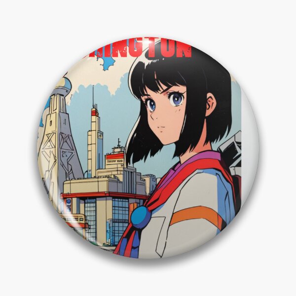 Item preview, Retro Anime Girl Cute Washington USA Travel 80s Design designed and sold by ANIMEX00.