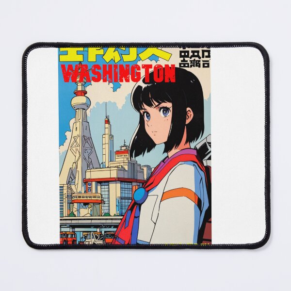 Item preview, Retro Anime Girl Cute Washington USA Travel 80s Design designed and sold by ANIMEX00.