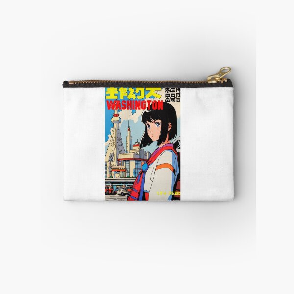 Item preview, Chica de anime retro linda con diseño de viaje de Washington, EE. UU., años 80 designed and sold by ANIMEX00.