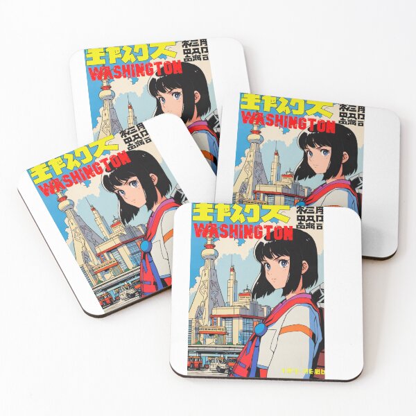 Item preview, Retro Anime Girl Cute Washington USA Travel 80s Design designed and sold by ANIMEX00.