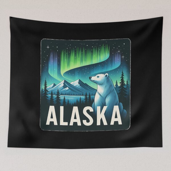 Item preview, Alaska Northern Lights Aurora Viewing Vacation Bear Alaska designed and sold by PunkNation-Arts.