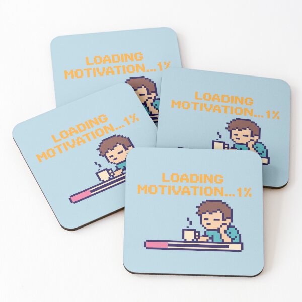 Item preview, Loading Motivation 1% – Funny Pixel Art Coffee Design designed and sold by AddictiveDesign.