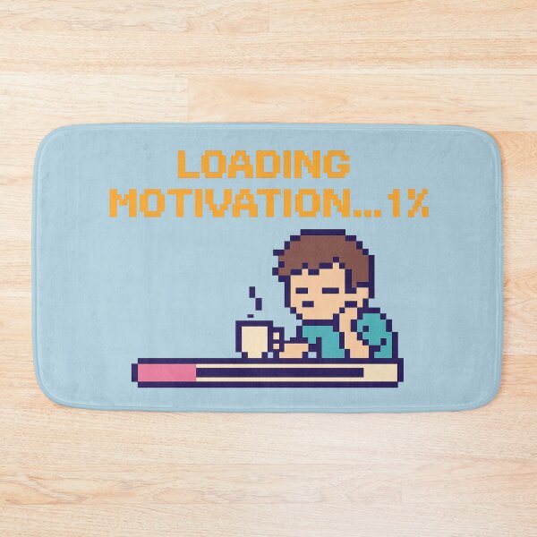 Item preview, Loading Motivation 1% – Funny Pixel Art Coffee Design designed and sold by AddictiveDesign.